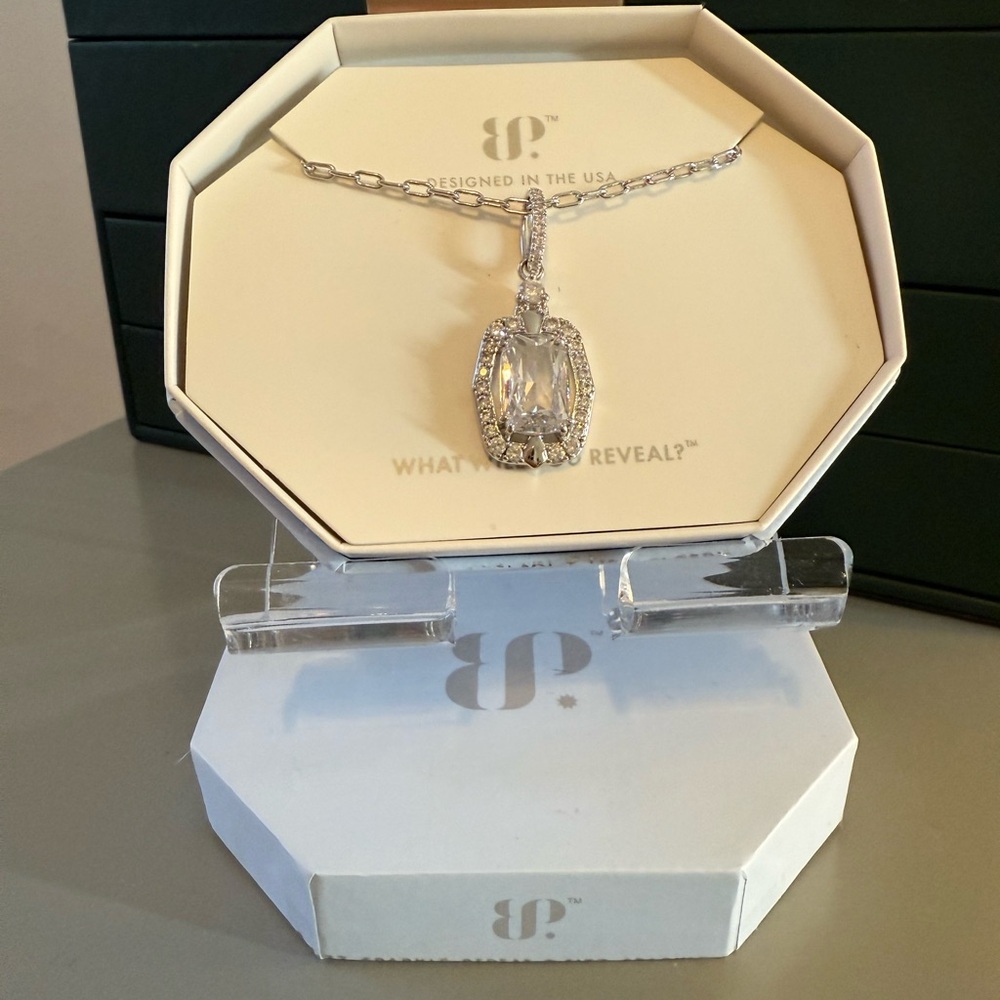 Bomb Party OG Necklace Anything But Subtle Rhodium and Diamond CZ